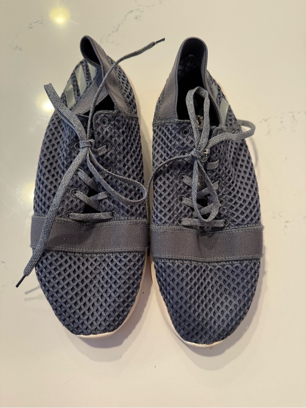 adidas Cloudfoam Mesh Slip-On Sneakers in Dark Gray